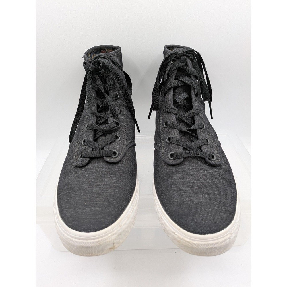 Vans High Top Sneakers Womens 11 Black Floral Lined Lace Up Skate Shoes - Picture 3 of 12